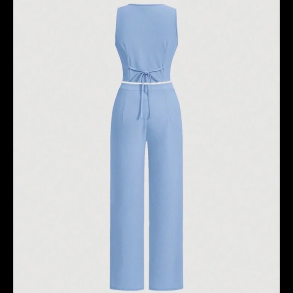 XS Light Blue Vest And Pants Suit Set - Picture 2 of 2